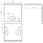podstawa stalowa kątowa surowa (100x100x5 mm, 31x13 mm) - obrazek 2