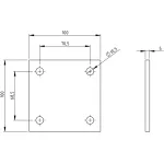 podstawa stalowa słupka formatka surowa (100x100x5 mm, Ø 10,5 mm) - Image 3