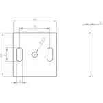 podstawa stalowa słupka formatka surowa (100x100x5 mm, 31x13 mm) - Image 2