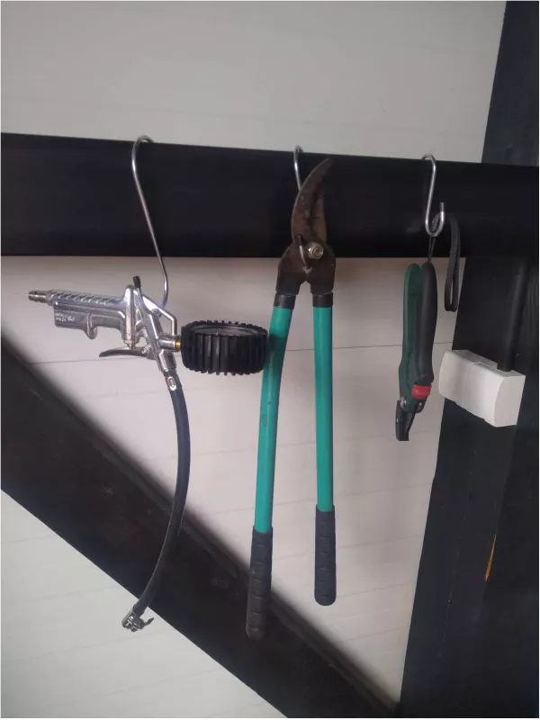 haczyk wieszak hak stalowa z drutu ocynk , Ø4 mm  mocowanie na narzędzia symetryczny H: 160 mm - obrazek 2