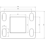 podstawa stalowa słupka pod profil słupek 80x80 mm surowa (180x140x10 mm, 40x17 mm ) - Image 2