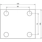 podstawa stalowa słupka formatka (120x100x8 mm, Ø 14,5  mm) - Image 2