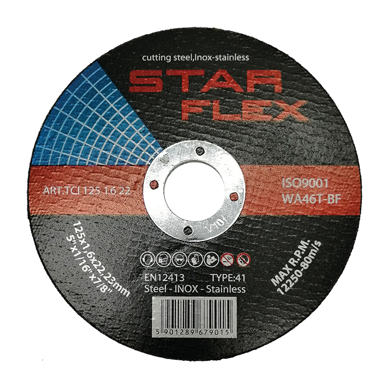 e95df3a7f48b362c176ff43a66f288e1.png Tarcza do cięcia stali o średnicy 125 mm i grubości 1,6 mm Star Flex 125x1,6x22 Stal/INOX - obrazek 1