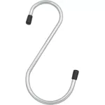 haczyk wieszak hak stalowa z drutu ocynk , Ø4 mm  mocowanie na narzędzia niesymetryczny H: 140 mm