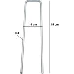 śledź do geowłókniny kotwa hak gruntowy ocynkowany L 15 cm , Ø4 mm szpilka - obrazek 3