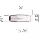 Dysza Gazowa, Stożkowa Ø 12mm 15 AK - obrazek 2